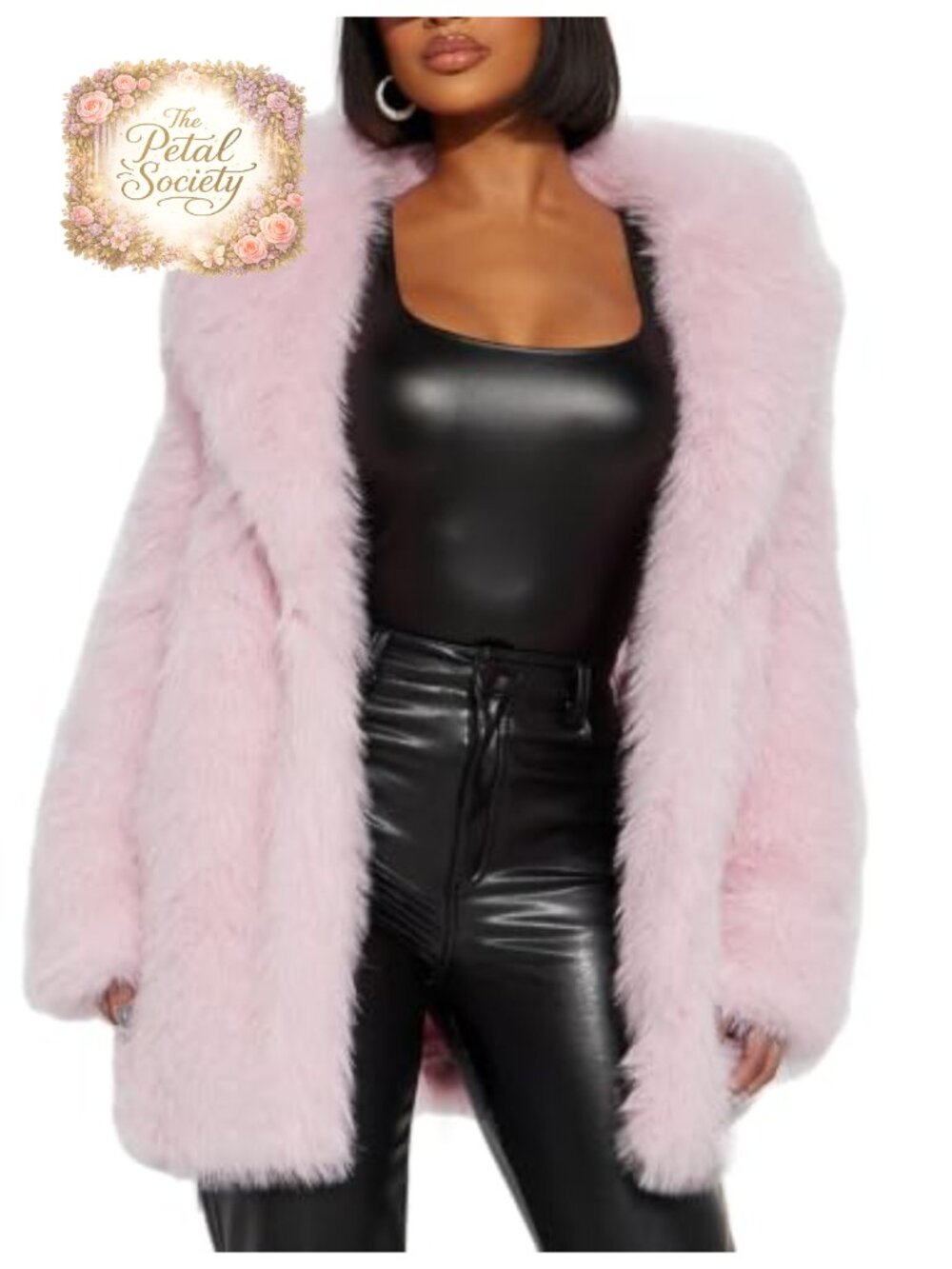Shaggy Faux Fur Midi Coat Fluffy Warm Winter Fur Jacket